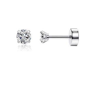 2mm Tiny CZ Cartilage  Screw Back Cubic Zirconia Stud Earrings Helix Earrings